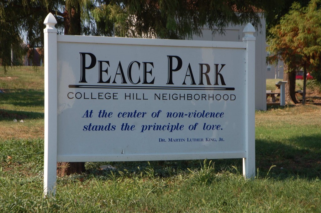 Peace Park Sign - otis woodard - dr martin luther king