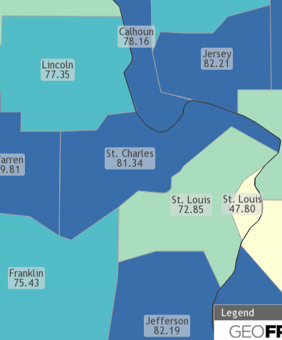St Louis Homeownership Rate By County