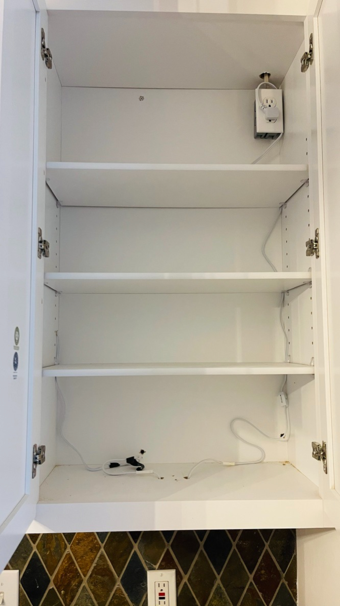 Wiring inside cabinet