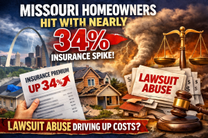 Missouri Homeowners Hit With Nearly 34% Insurance Spike…Lawsuit Abuse May Be Part of the Problem