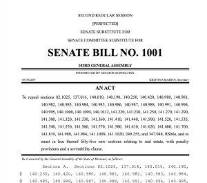 Missouri Senate Bill 1001 - House Flipping and Wholesalers