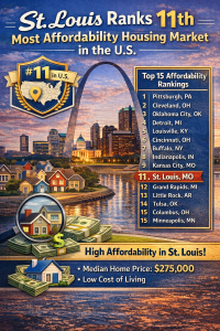 St. Louis Lands in Top 15 Most Affordable Housing Markets… Opportunity Is Still Here