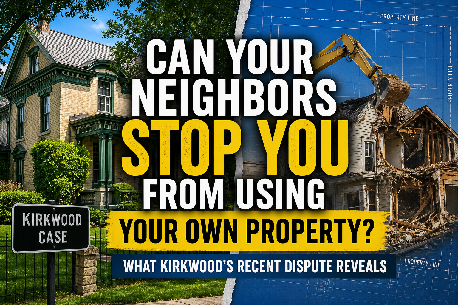 Own Property Warning Can Your Neighbors Stop You From Using Your Own Property? What Kirkwood ...